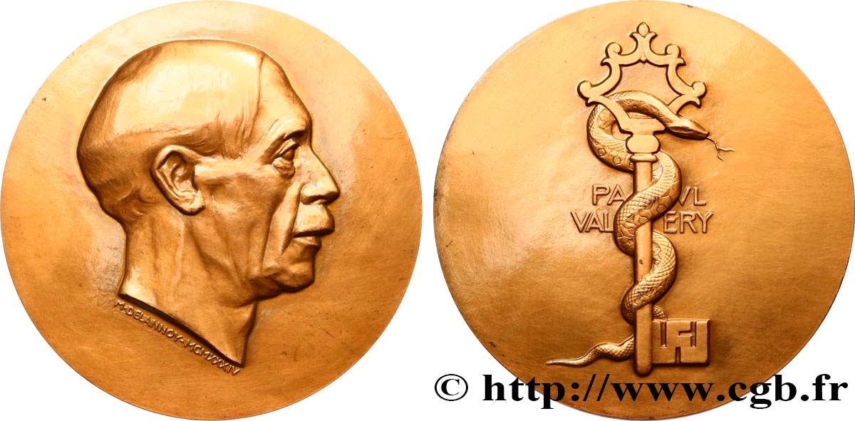 LITTÉRATURE : ÉCRIVAINS/ÉCRIVAINES - POÈTES Médaille, Paul Valéry TTB+