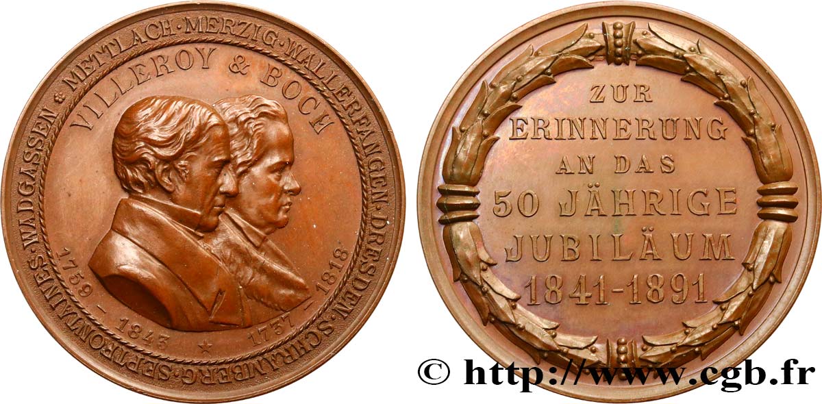 ALLEMAGNE Médaille, 50e anniversaire Villeroy & Boch SUP