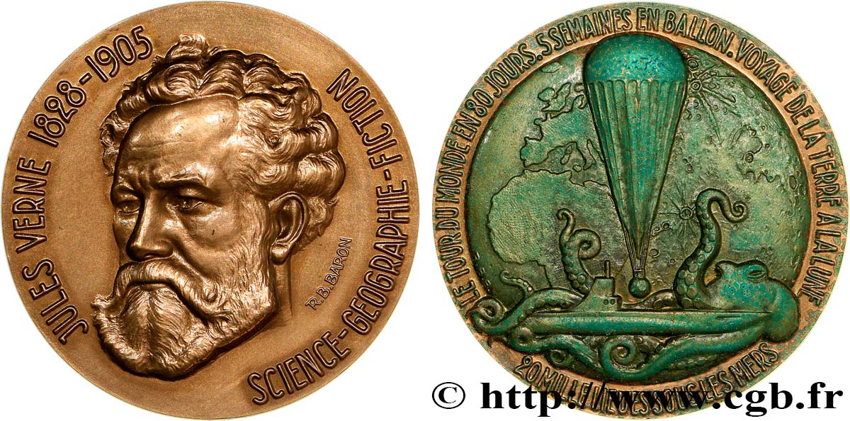 LITERATURE : WRITERS - POETS Médaille, Jules Verne SPL