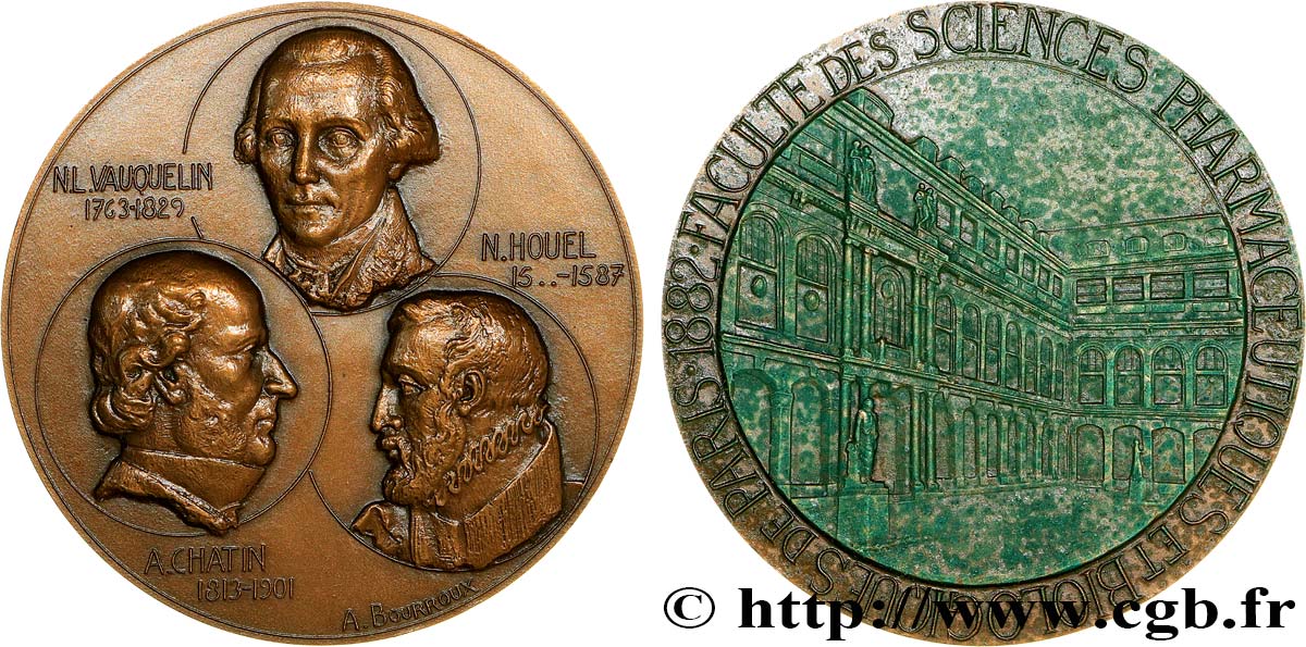 SCIENCES & SCIENTIFIQUES Médaille, Centenaire de la Faculté de pharmacie de Paris EBC/MBC+