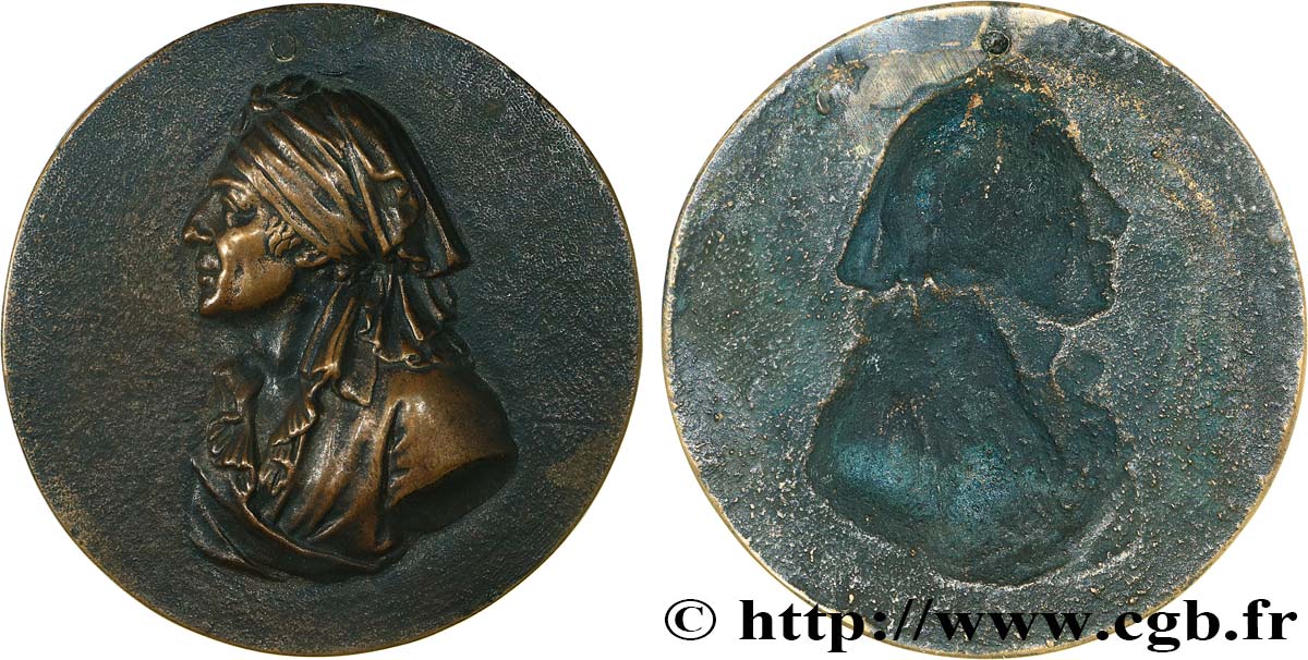 VARIOUS CHARACTERS Médaille, Buste habillé, (Marat?) tirage uniface XF