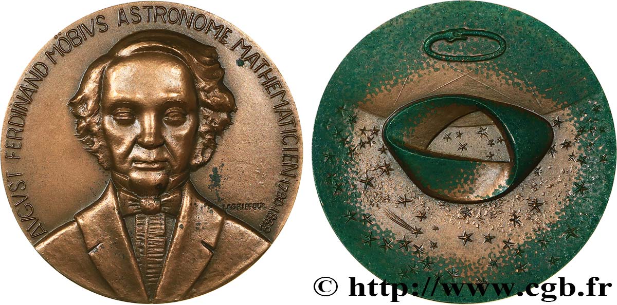 SCIENCES & SCIENTIFIQUES Médaille, August Ferdinand Möbius q.SPL