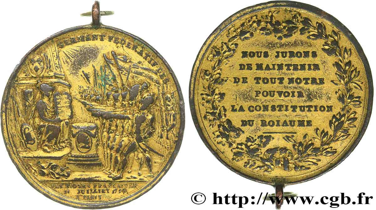 FRENCH CONSTITUTION Médaille du pacte fédératif BC