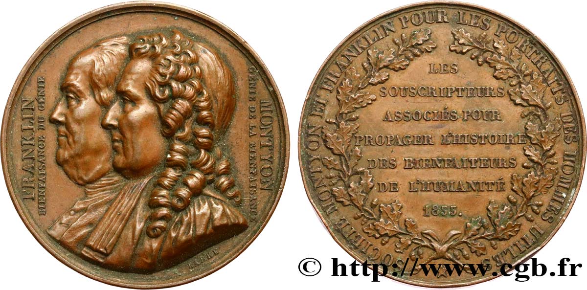 LUIGI FILIPPO I Médaille de la société Franklin et Montyon q.SPL