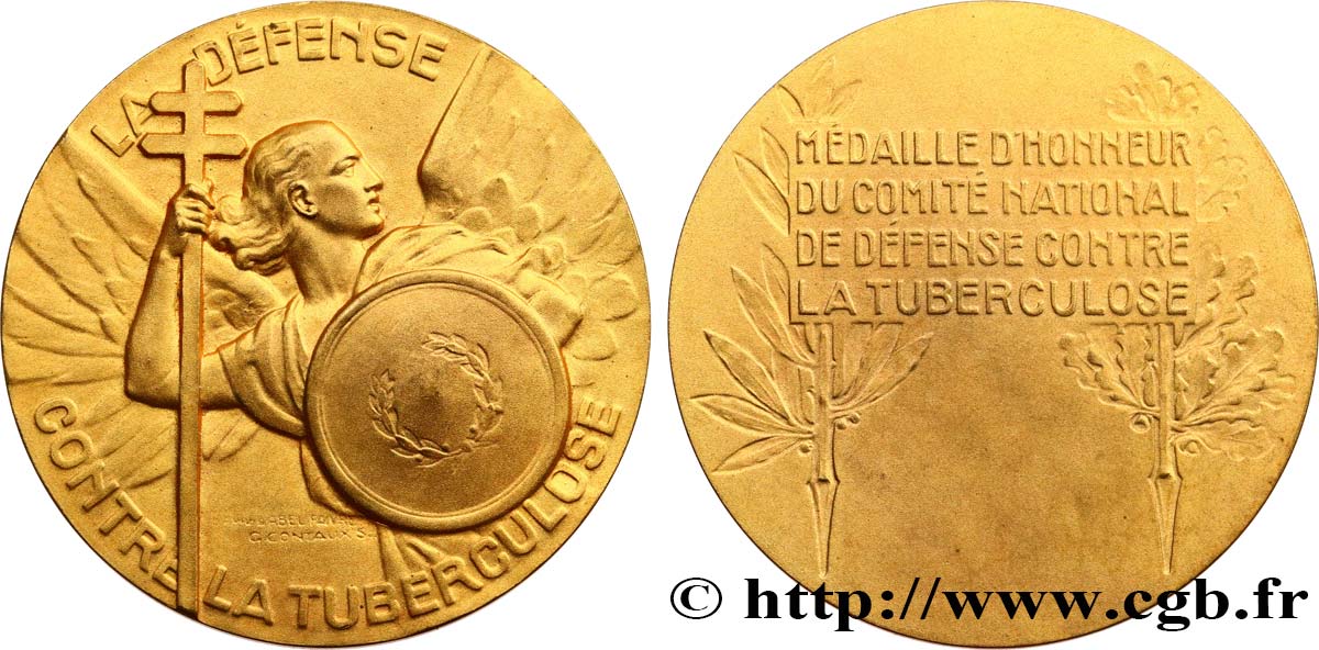 TERCERA REPUBLICA FRANCESA Médaille d’honneur, Comité national de défense contre la Tuberculose MBC+