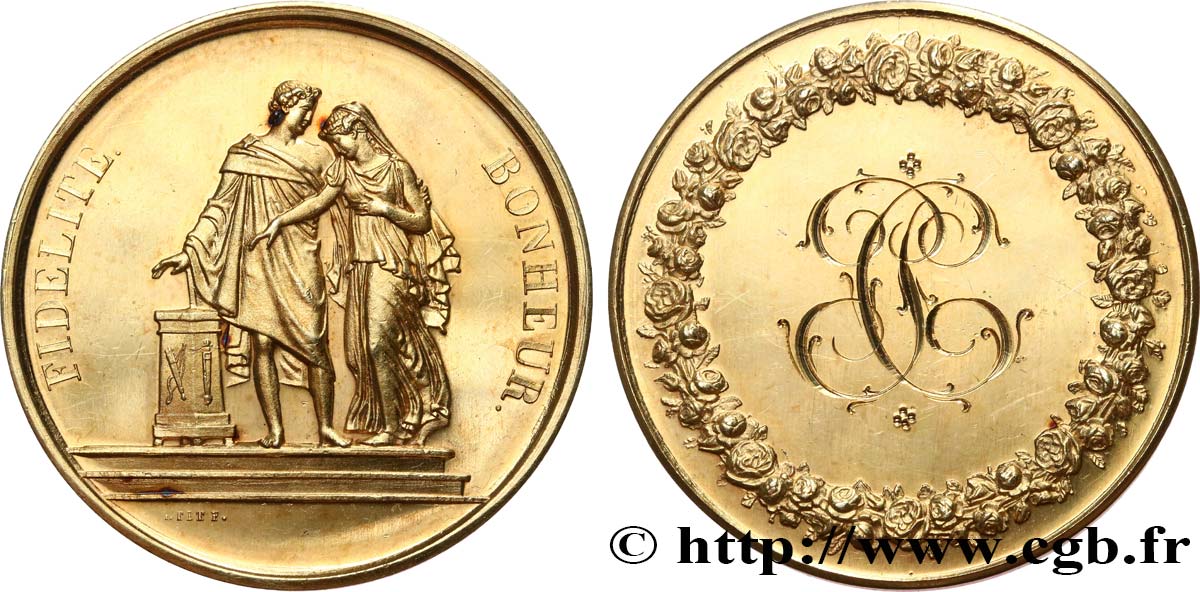 AMOUR ET MARIAGE Médaille de mariage, Fidélité et Bonheur SPL