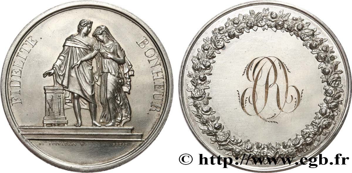 AMOUR ET MARIAGE Médaille de mariage, Fidélité et Bonheur fVZ