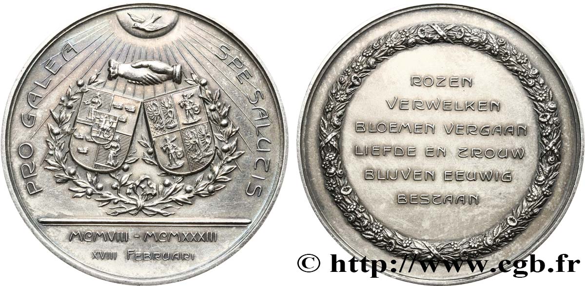 PAYS-BAS Médaille, Noces d’argent TTB+