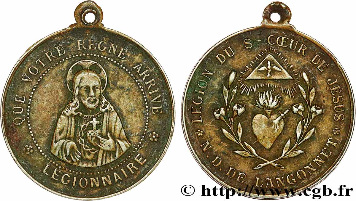 MÉDAILLES RELIGIEUSES Médaille, Légion du Saint coeur de Jésus TTB