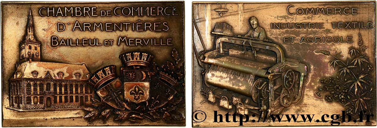 CHAMBRES DE COMMERCE Plaquette, Chambre de commerce d’Armentières, Bailleul et Merville  TTB