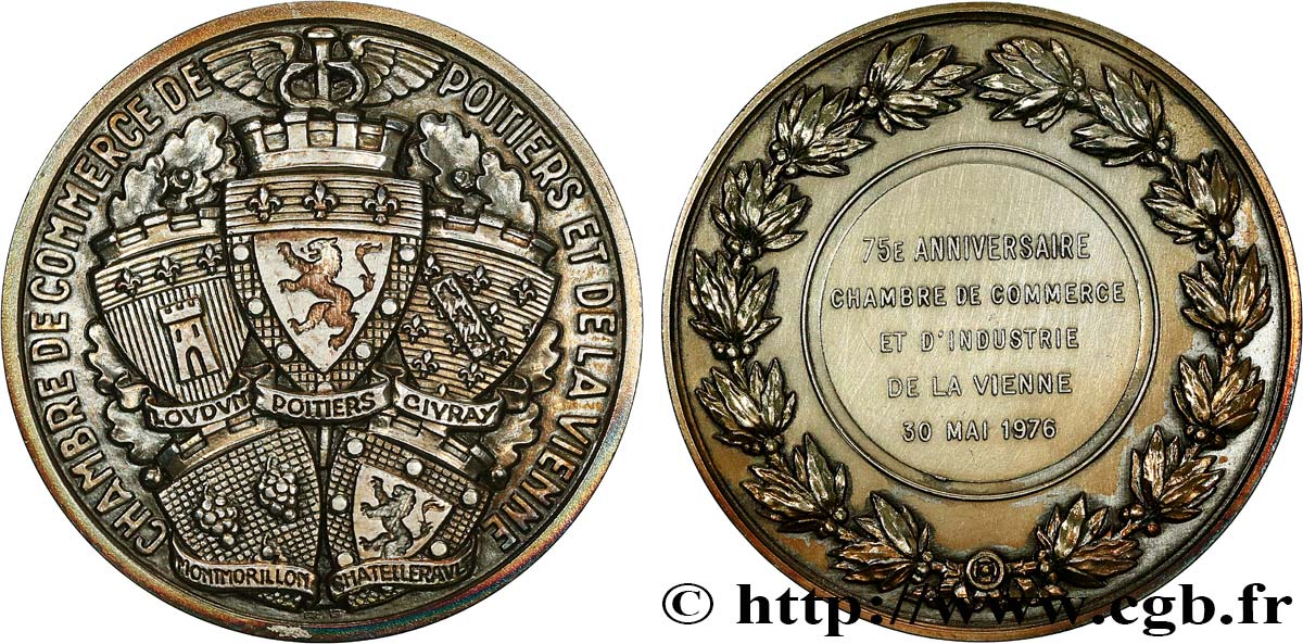 CHAMBRES DE COMMERCE Médaille, 75e anniversaire de la Chambre de commerce de la Vienne SUP