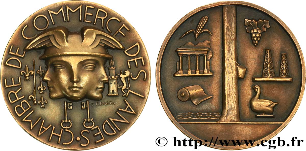 CHAMBRES DE COMMERCE Médaille, Chambre de commerce des Landes SPL