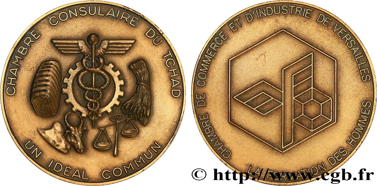 CHAMBRES DE COMMERCE Médaille, Chambre Consulaire du Tchad SUP/TTB+