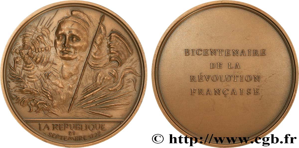V REPUBLIC Médaille, Bicentenaire de la Révolution, La République AU