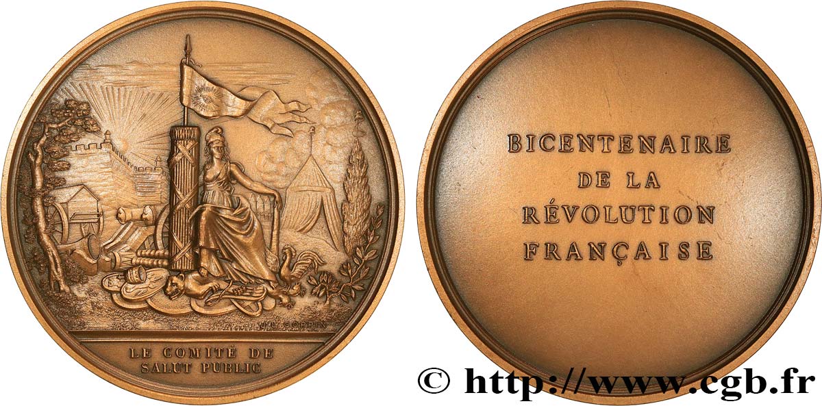 V REPUBLIC Médaille, Bicentenaire de la Révolution, Comité de salut public AU