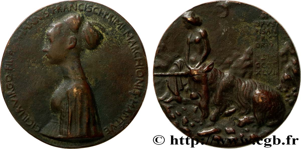 ITALIEN Médaille, Cecilia Gonzaga par Pisanello SS