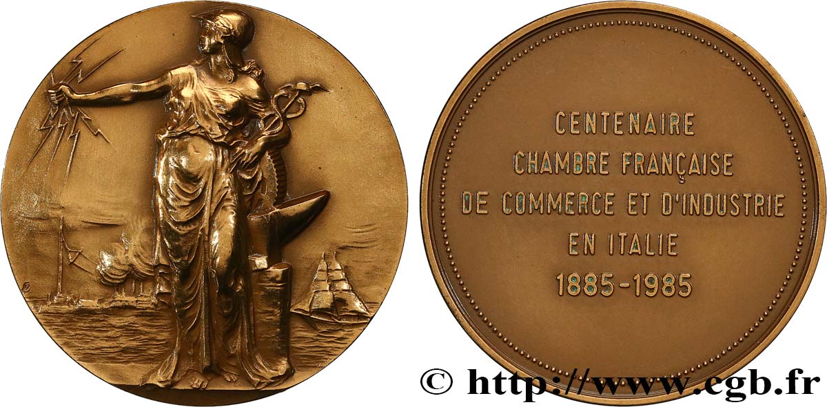 FUNFTE FRANZOSISCHE REPUBLIK Médaille, Centenaire de la chambre française de commerce et d’industrie fVZ