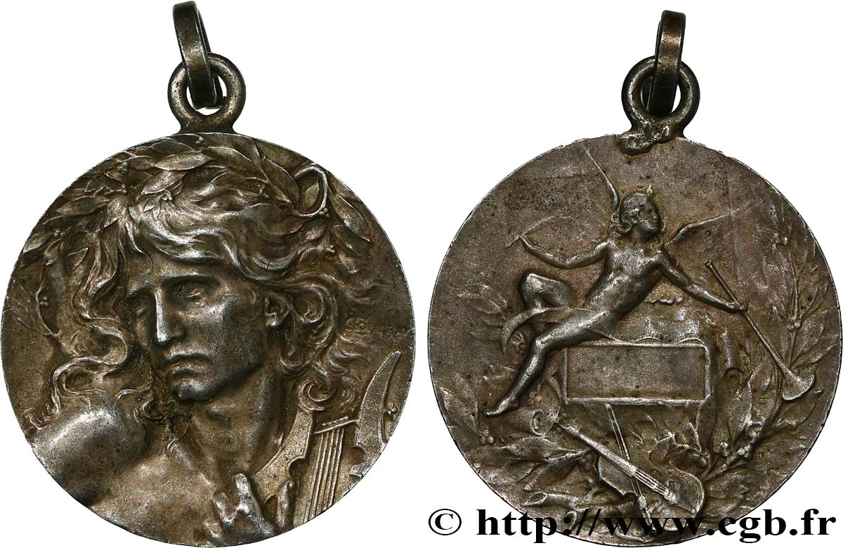 III REPUBLIC Médaille Orphée - Joueur de lyre XF