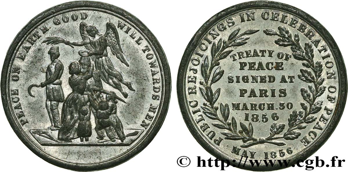 GRAN BRETAGNA - VICTORIA Médaille, Traité de Paris q.SPL
