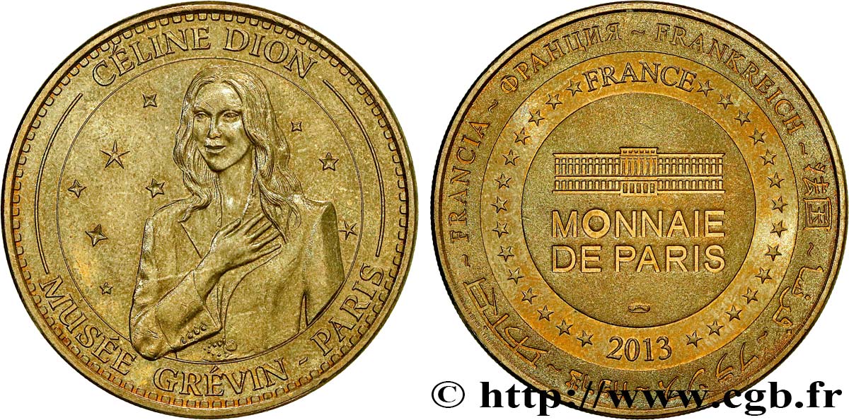 TOURISTIC MEDALS Médaille touristique, Céline Dion, Musée Grévin MBC+