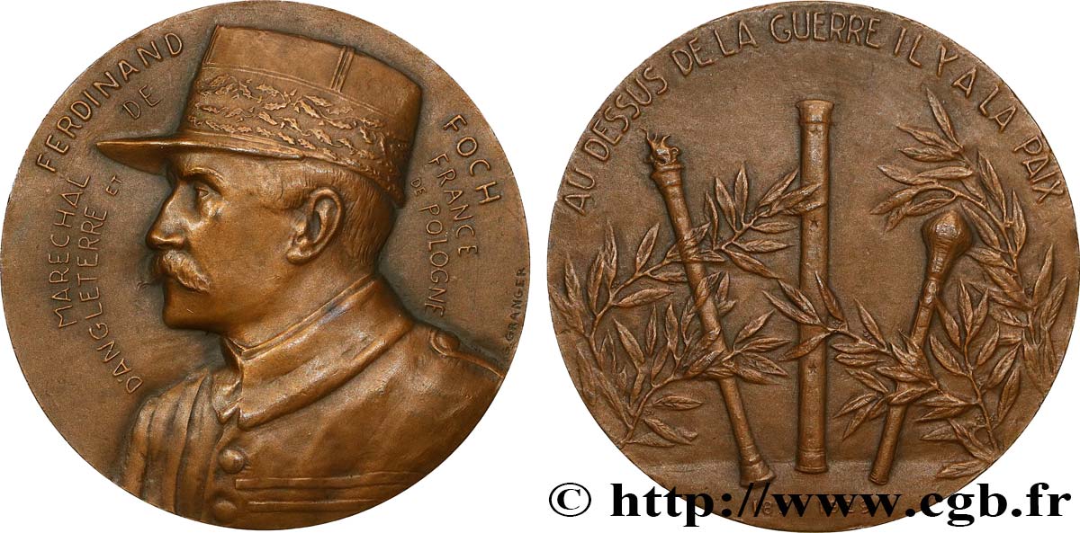 III REPUBLIC Médaille, Maréchal Foch AU