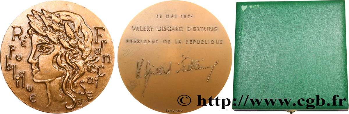 V REPUBLIC Médaille, Valéry Giscard d’Estaing AU