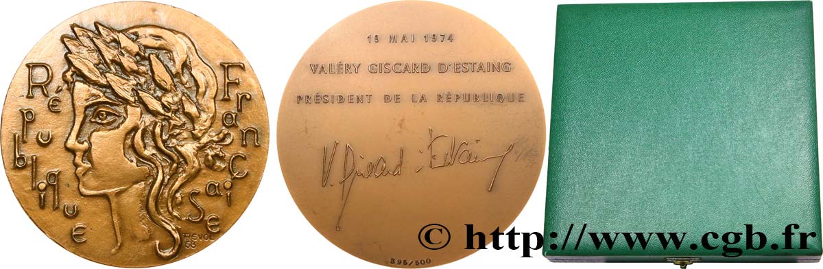 QUINTA REPUBLICA FRANCESA Médaille, Valéry Giscard d’Estaing EBC