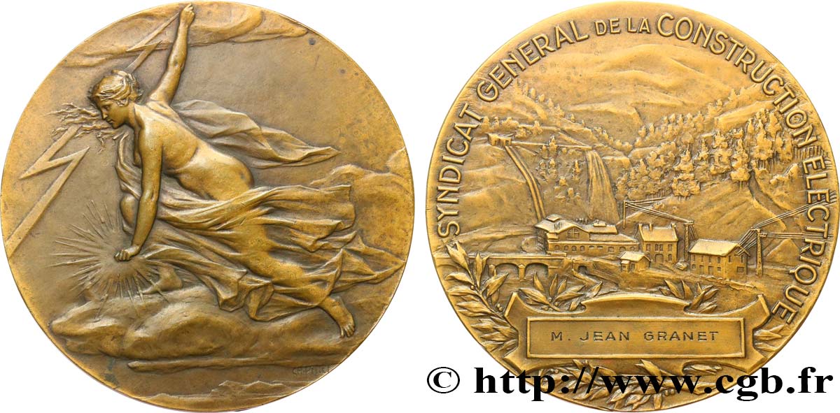 ASSOCIATIONS PROFESSIONNELLES - SYNDICATS Médaille, Syndicat général de la construction électrique TTB+