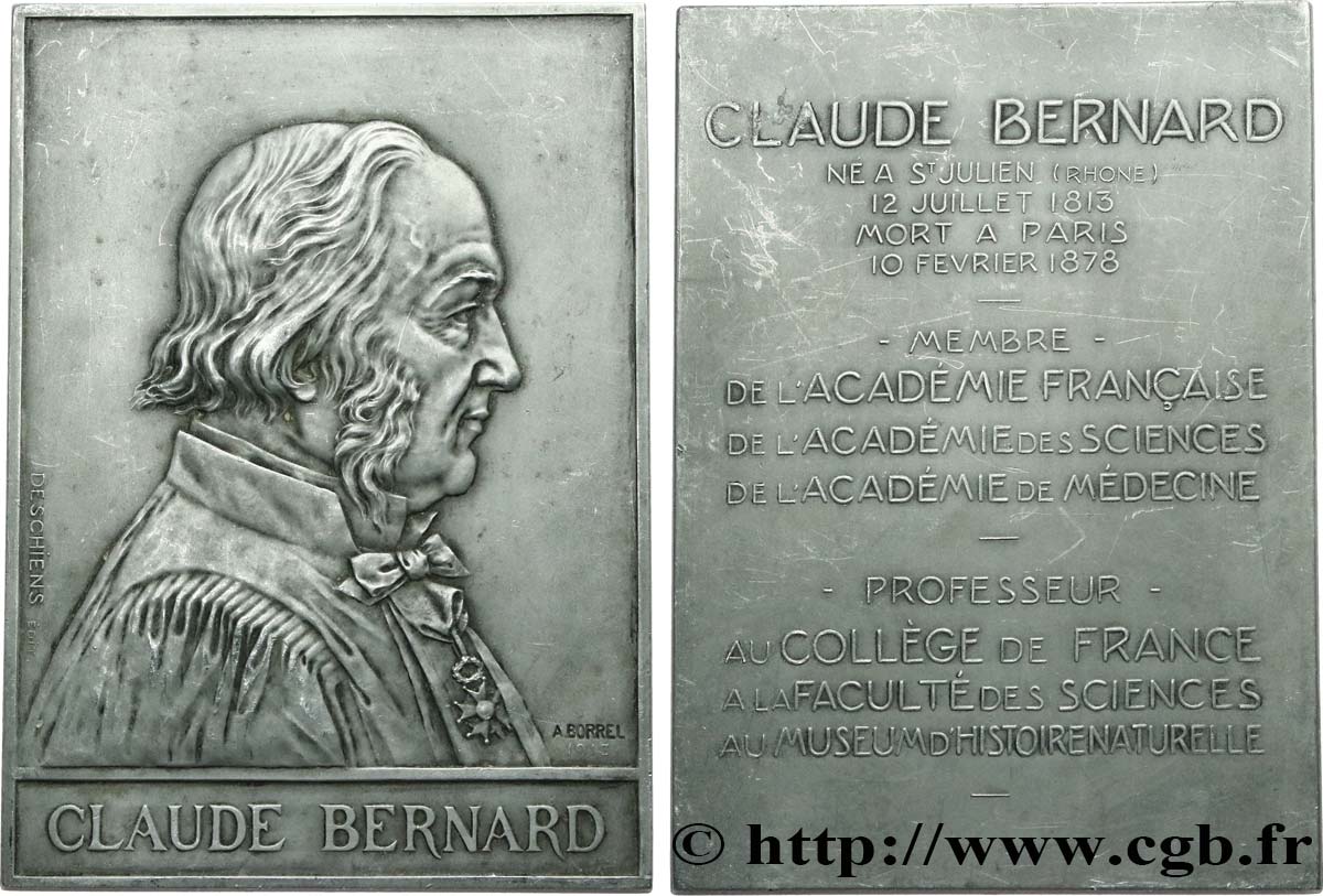 SCIENCES & SCIENTIFIQUES Plaque, Claude Bernard q.SPL