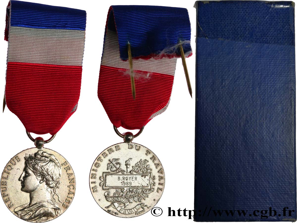 QUINTA REPUBBLICA FRANCESE Médaille d’honneur du Travail, Ministère du Travail  BB