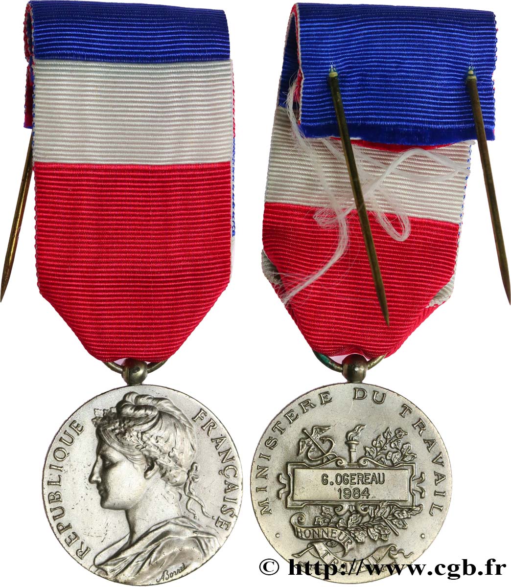 CINQUIÈME RÉPUBLIQUE Médaille d’honneur du Travail, Ministère du Travail  TTB