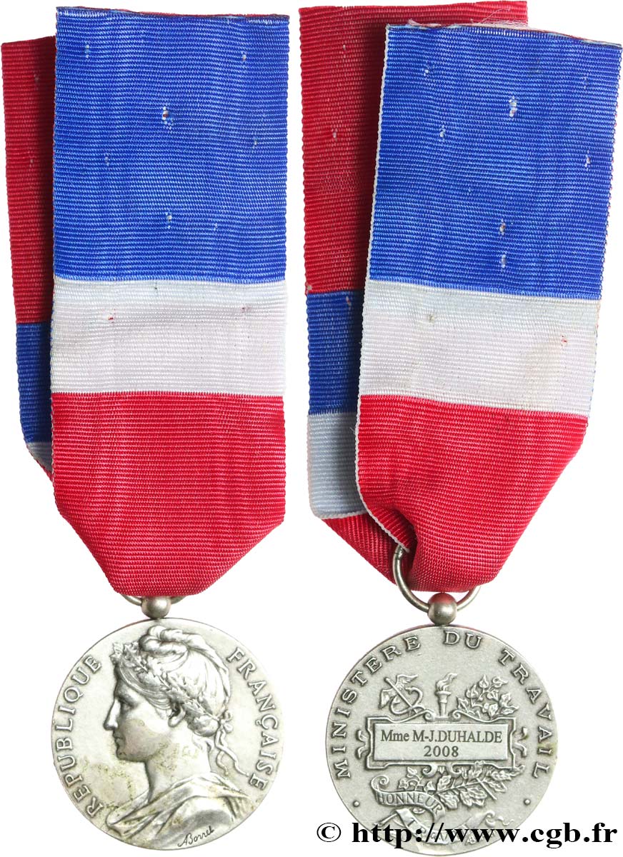 CINQUIÈME RÉPUBLIQUE Médaille d’honneur du Travail, Ministère du Travail  TTB