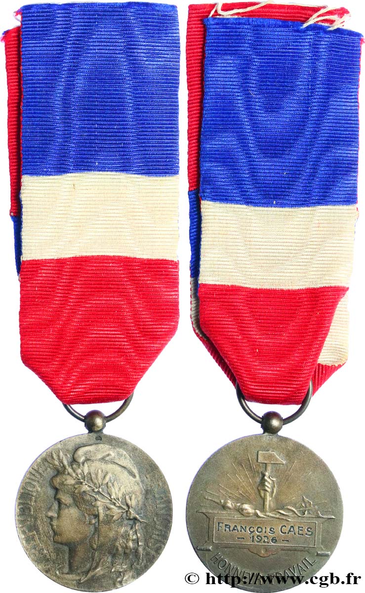 TROISIÈME RÉPUBLIQUE Médaille, Honneur et Travail TTB+