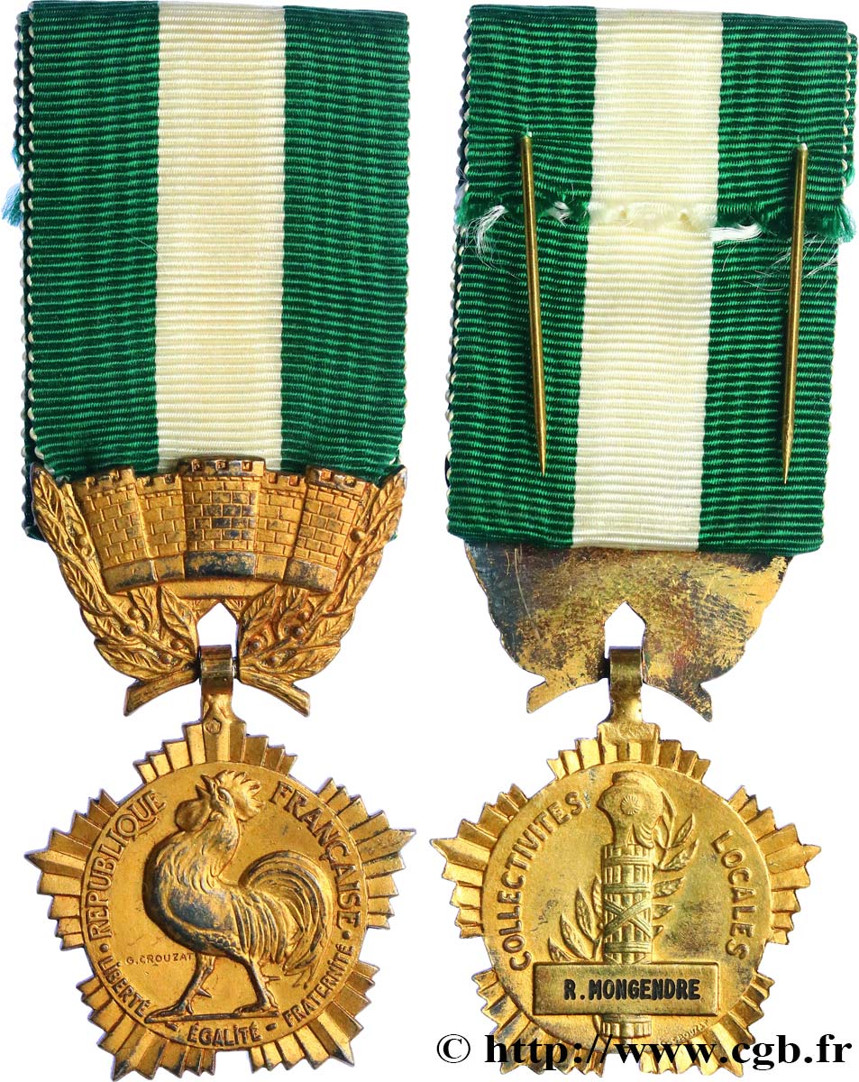TROISIÈME RÉPUBLIQUE Médaille des collectivités locales TTB+