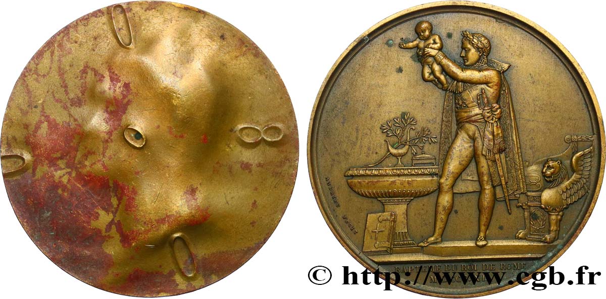 PREMIER EMPIRE Médaille, Baptême du roi de Rome, épreuve uniface TTB