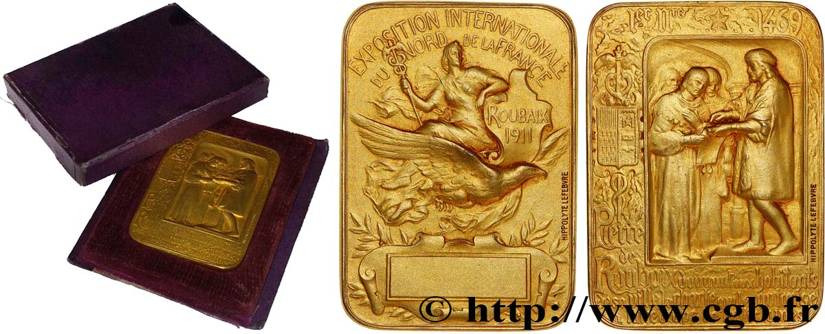 III REPUBLIC Médaille, Chambre de Commerce de Roubaix AU