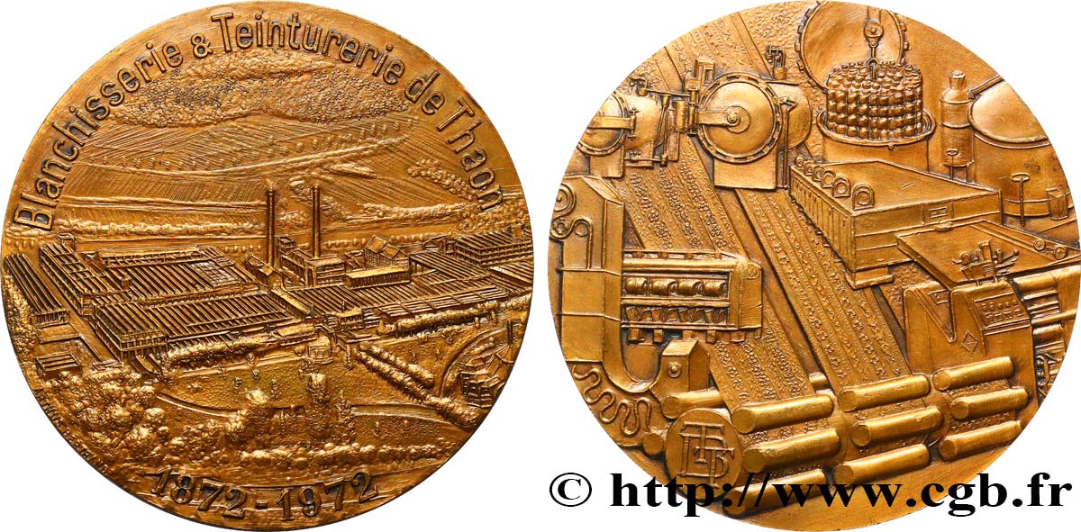 CINQUIÈME RÉPUBLIQUE Médaille, Centenaire de la Blanchisserie et teinturerie de Thaon SUP