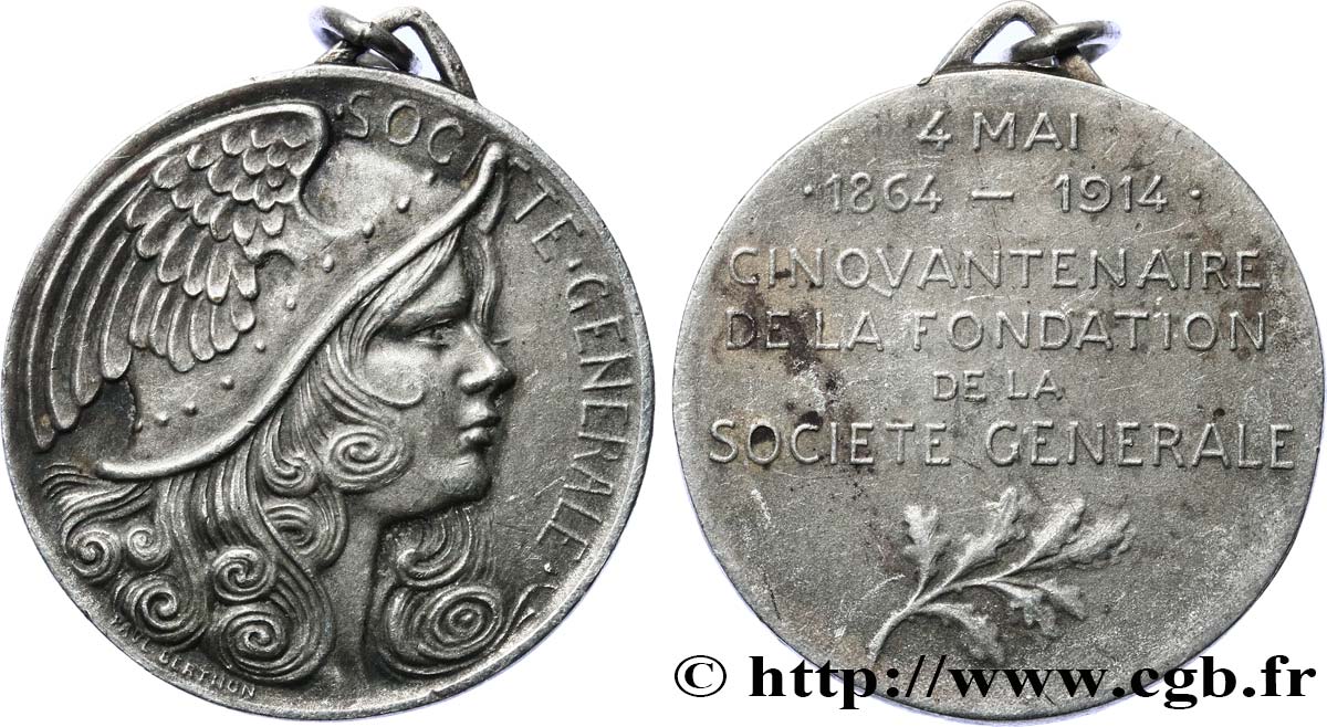 DRITTE FRANZOSISCHE REPUBLIK Médaille, Cinquantenaire de la Société générale SS