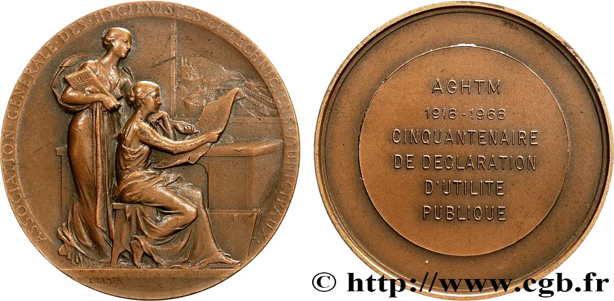 FUNFTE FRANZOSISCHE REPUBLIK Médaille, Cinquantenaire de déclaration d’utilité publique SS