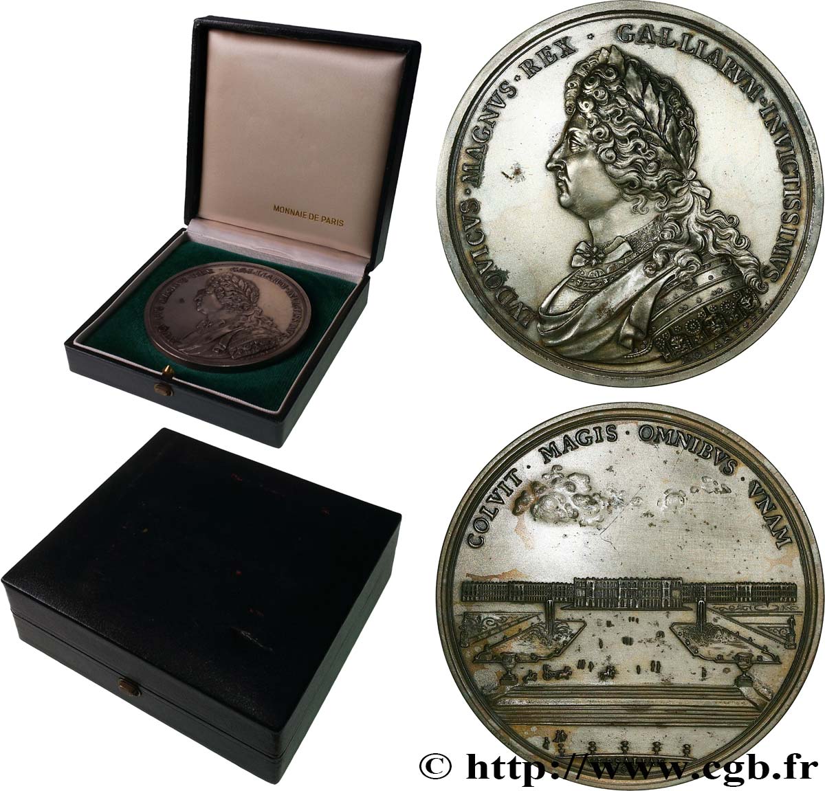 LOUIS XIV LE GRAND OU LE ROI SOLEIL Médaille, Château de Versailles, refrappe TTB