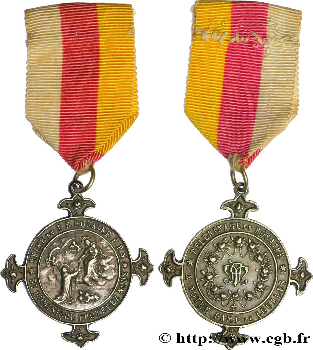 MÉDAILLES RELIGIEUSES Médaille, Saint Dominique, Pèlerinage du rosaire MBC+