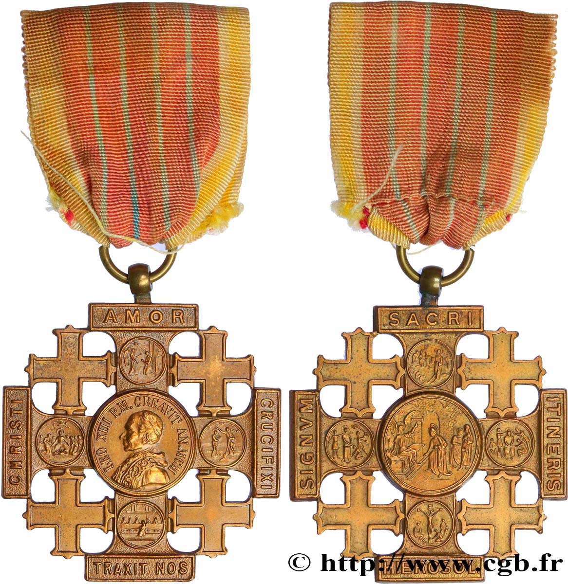 RELIGIOUS MEDALS Médaille, Léon XIII, Voyage de Jérusalem AU