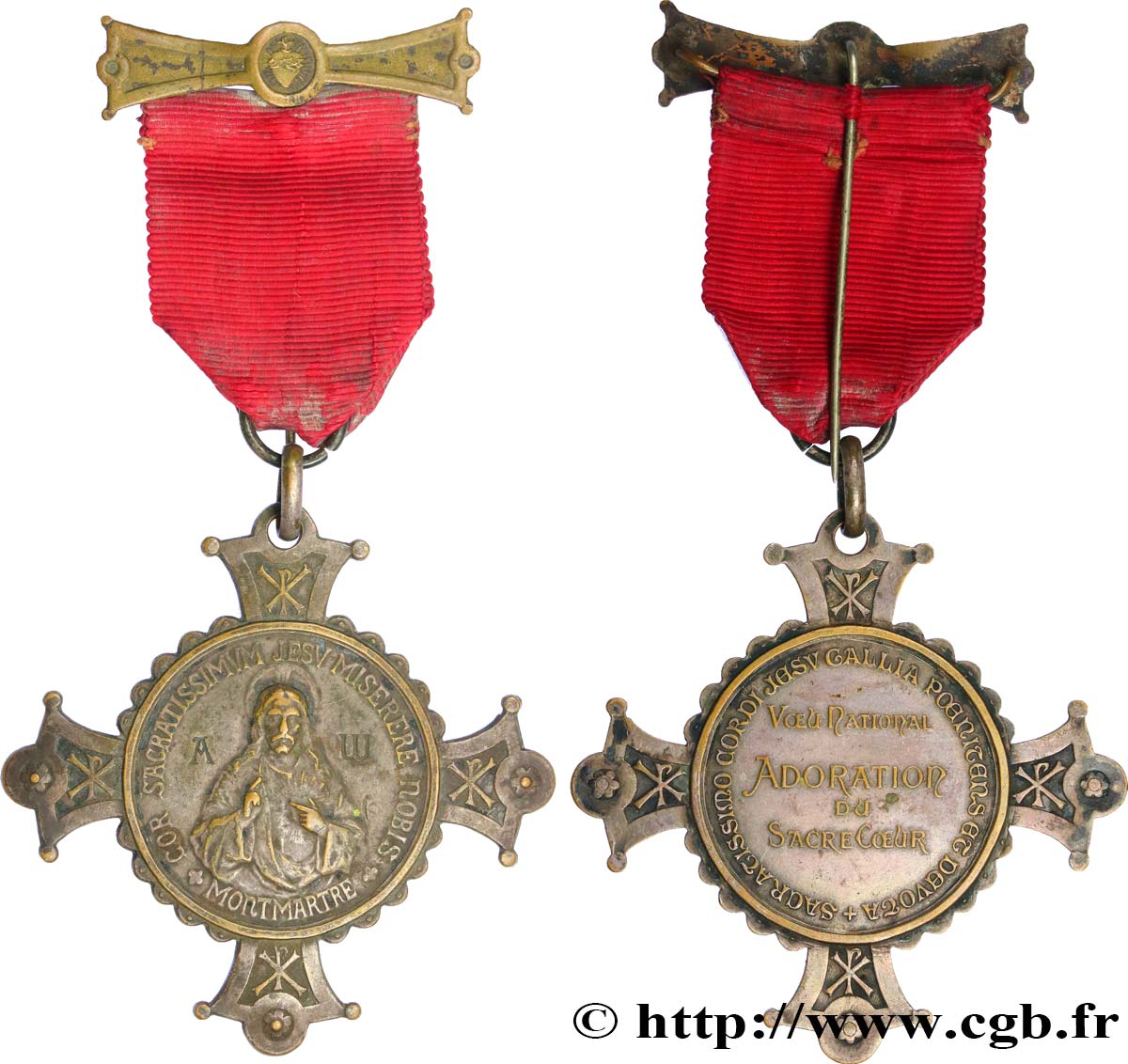 MÉDAILLES RELIGIEUSES Médaille, Adoration du Sacré Coeur TTB+