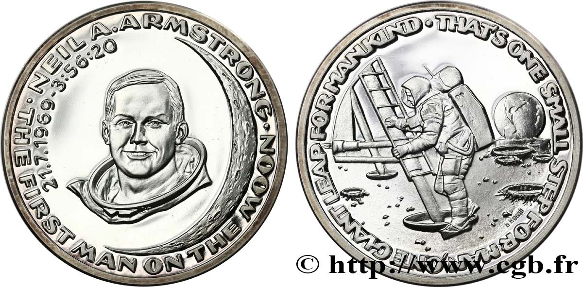 CONQUEST SPACE - SPACE EXPLORATION Médaille, Apollo 11 - the first man on the moon MS