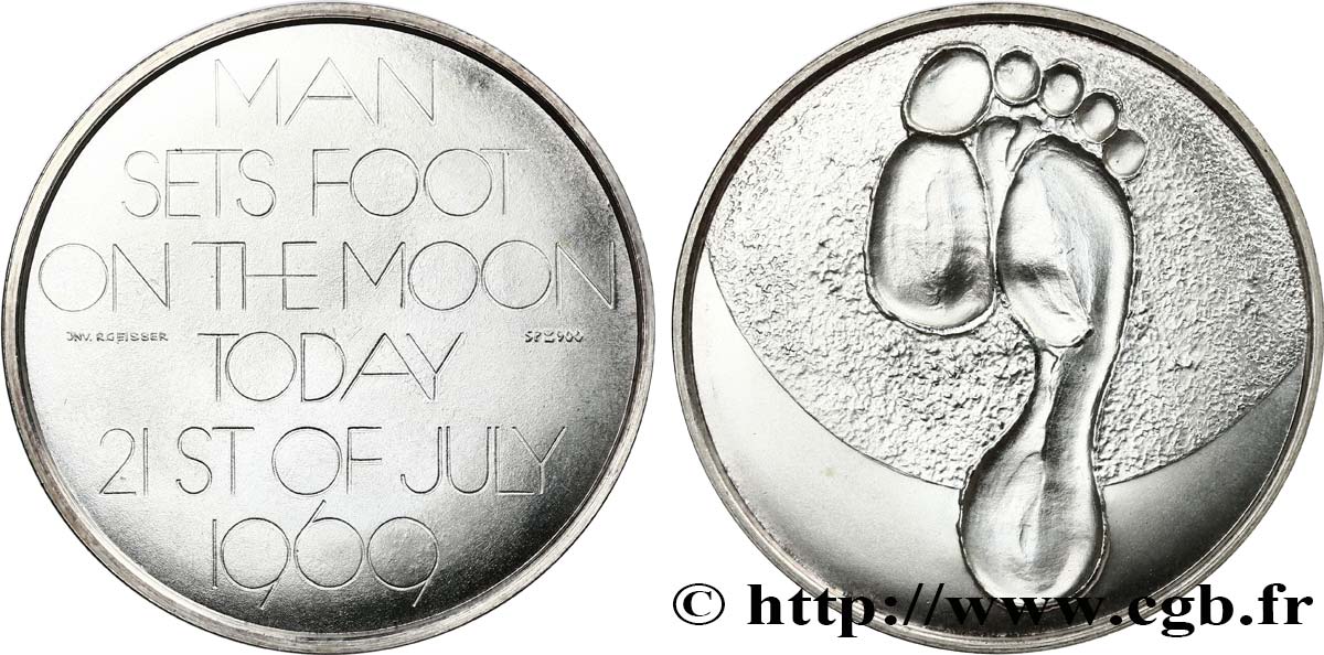 CONQUÊTE DE L ESPACE - EXPLORATION SPATIALE Médaille, Apollo 11 - Le premier pas sur la Lune SPL