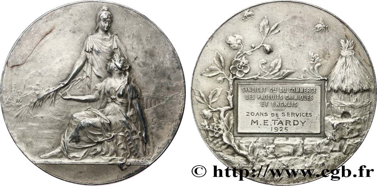 TROISIÈME RÉPUBLIQUE Médaille, Syndicat général du commerce des produits chimiques TTB