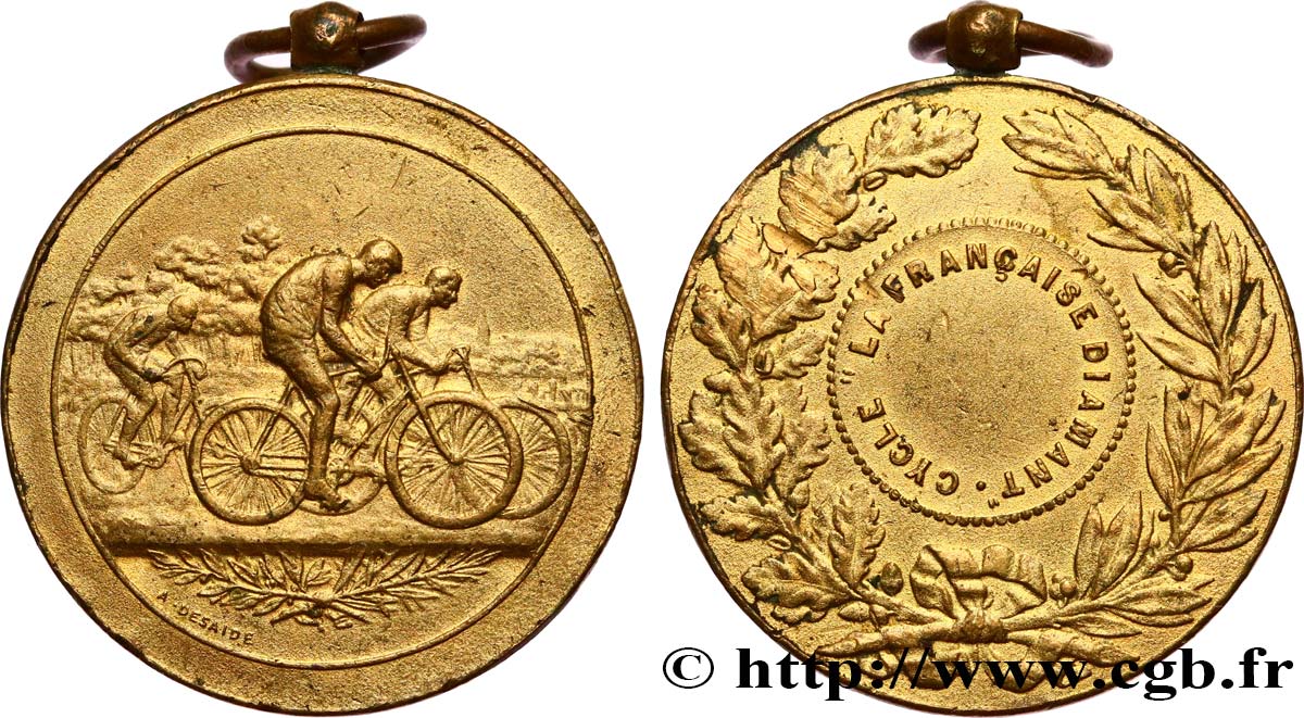 SOCIÉTÉS SPORTIVES Médaille, Cycle la Française Diamant TTB