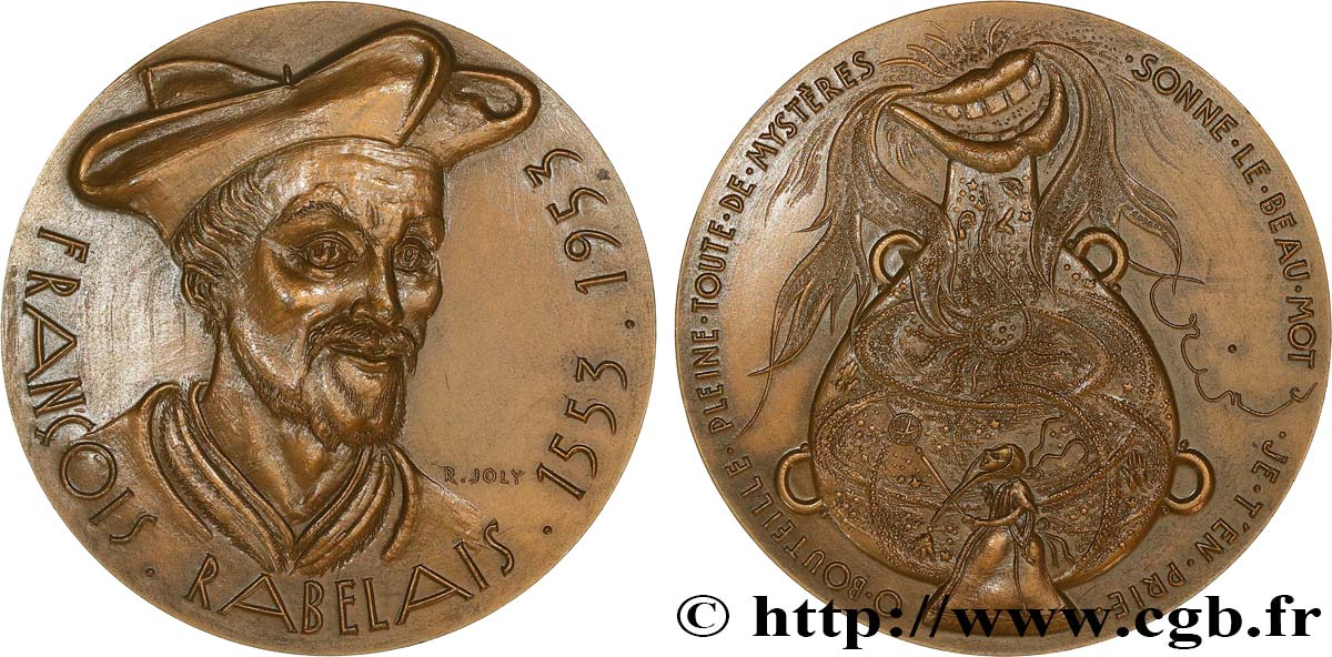 LITTÉRATURE : ÉCRIVAINS/ÉCRIVAINES - POÈTES Médaille, François Rabelais SUP