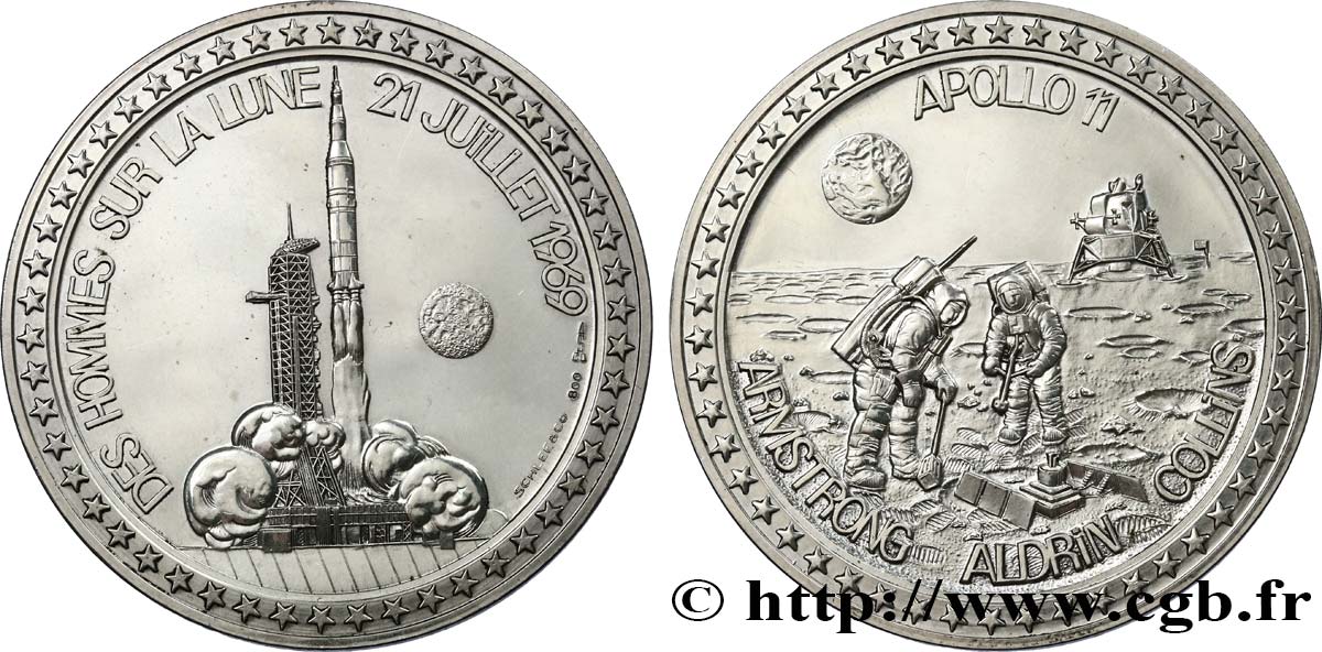 CONQUEST SPACE - SPACE EXPLORATION Médaille, Apollo 11 - Les hommes sur la Lune MS
