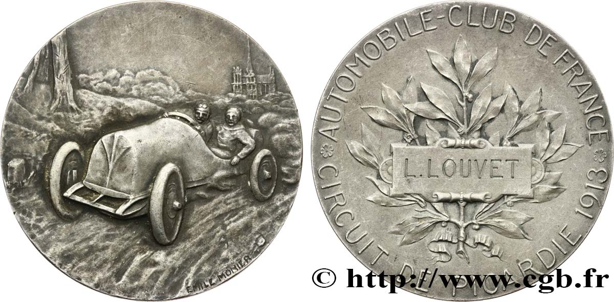 TROISIÈME RÉPUBLIQUE Médaille, Automobile Club de France, Circuit de Picardie TTB
